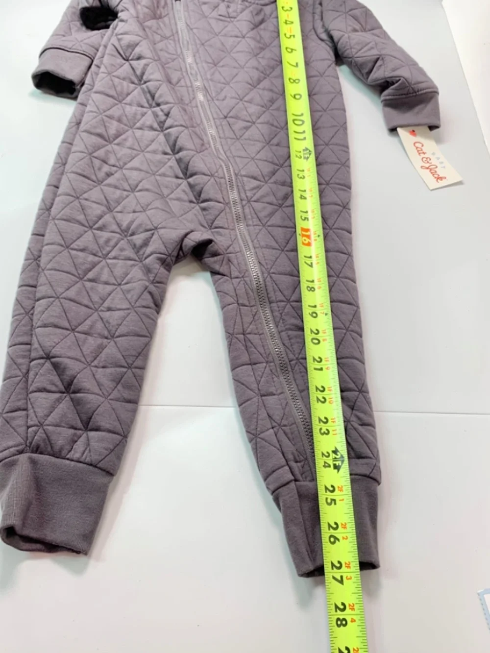Cat & Jack 18M One Piece Quilted Moto Zippered Dark Grey Romper Cozy Cabincore